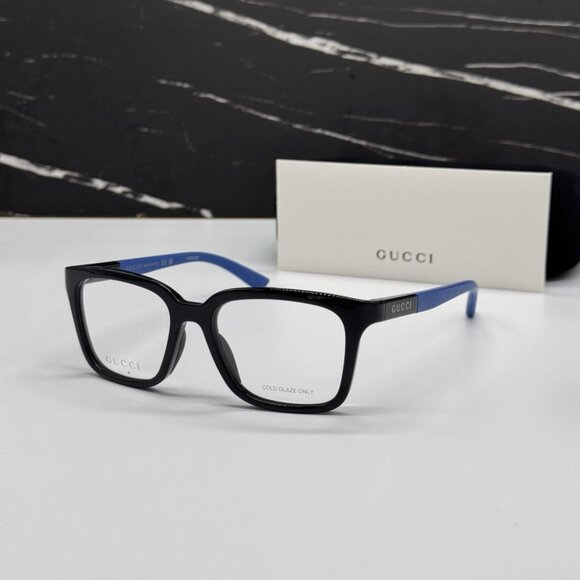 NEW GG1738O 004 GUCCI EYEGLASSES BLACK/BLUE MEN EYEWEAR GUCCI - Picture 1 of 11